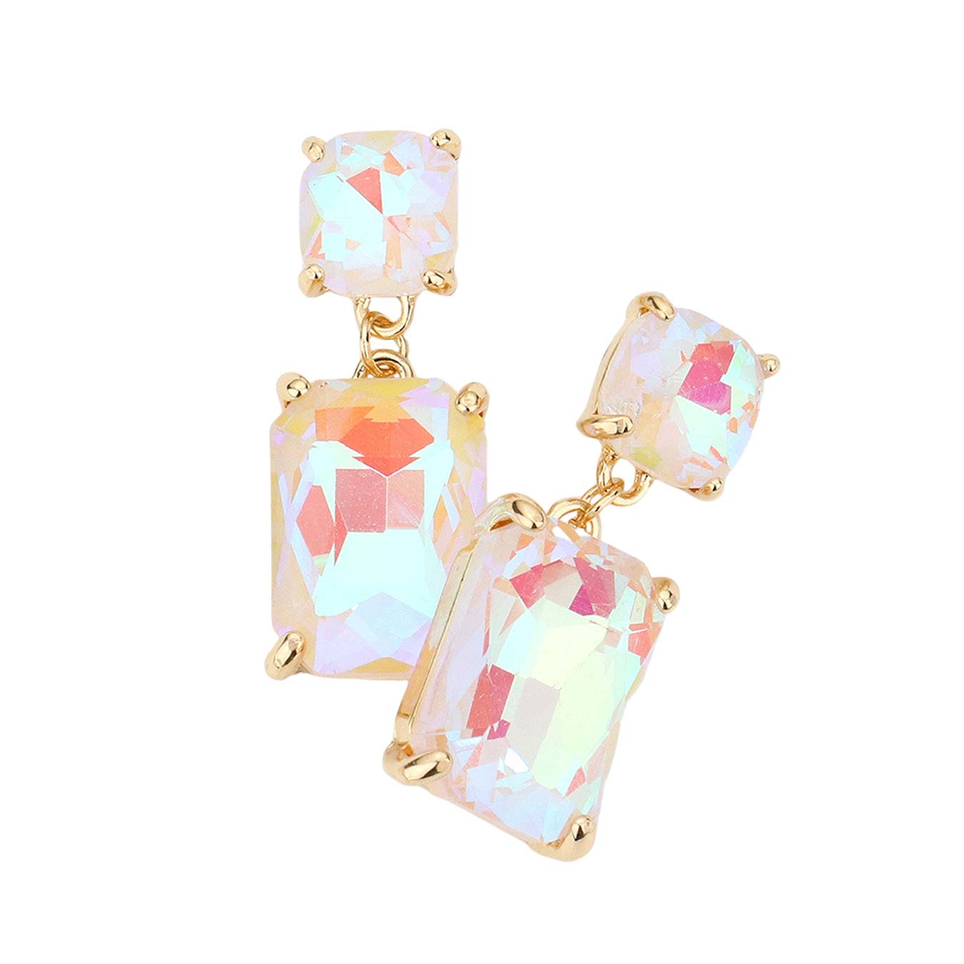 White Square Rectangle Link Dangle Evening Earrings, Beautiful Square Rectangle shaped dangle earrings. These elegant, comfortable earrings can be worn all day to dress up any outfit. The elegance of these earrings puts on a pop of color to complete your ensemble. The perfect accessory for adding just the right amount of shimmer and a touch of class to special events.