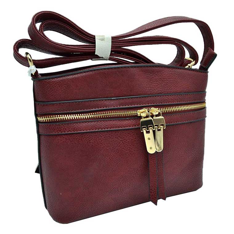 Wine Zipper Detail Women's Crossbody Soft Leather Bag, These cross body bag is stylish daytime essential. Featuring one spacious big compartments and a shoulder strap. Show your trendy side with this awesome crossbody bag. perfectly lightweight to carry around all day. Hands-Free Cross-Body adds an instant runway style to your look, giving it ladylike chic. This handbag is destined to become your new favorite.