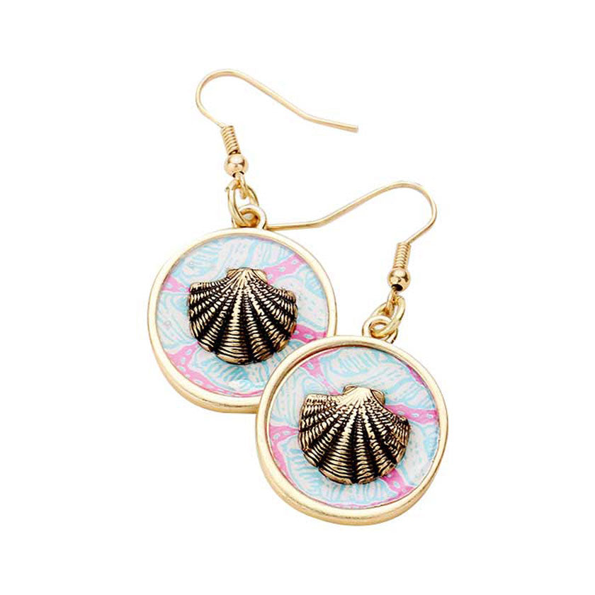Worn Gold Patterned Shell Accented Dangle Earrings Look like the ultimate fashionista with these Earrings! Add something special to your outfit ! It will be your new favourite accessory. Perfect Birthday Gift, Anniversary Gift, Mother's Day Gift, Graduation Gift, Prom Jewellery, Just Because Gift, Thank you Gift.