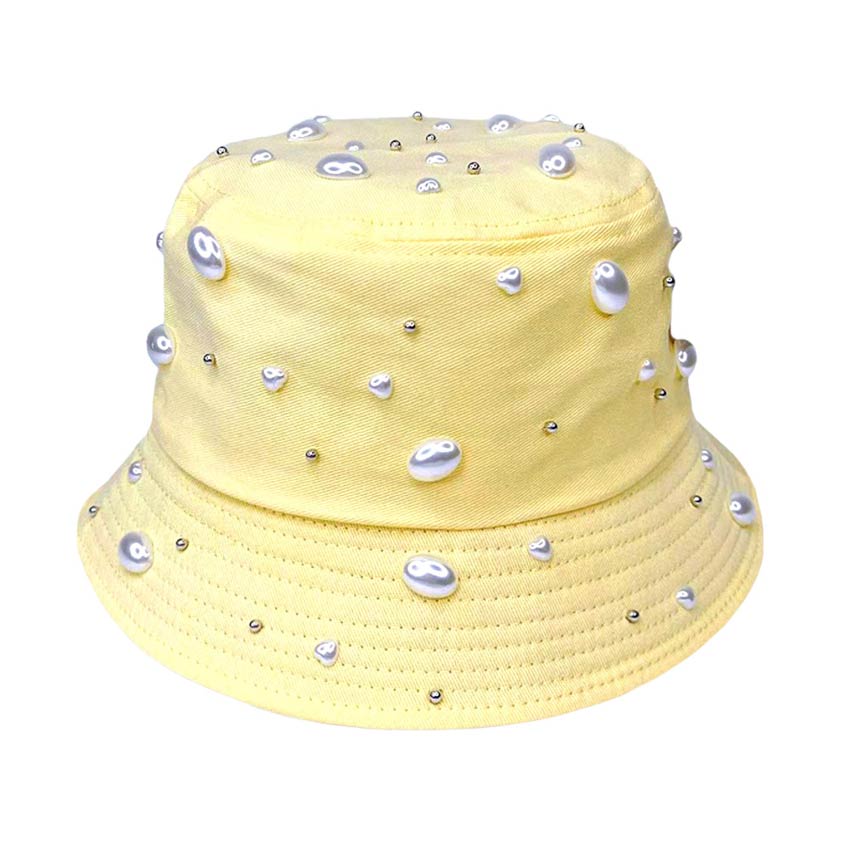 Yellow Pearl Embellished Bucket Hat, a beautifully designed hat with combinations of perfect colors that will make your choice enrich to match your outfit. The Pearl embellished bucket hat makes you tremendous at the party and absolutely gets many compliments. Show your trendy side with this lovely bucket hat. Offer great protection, Keeps the sun from your face.