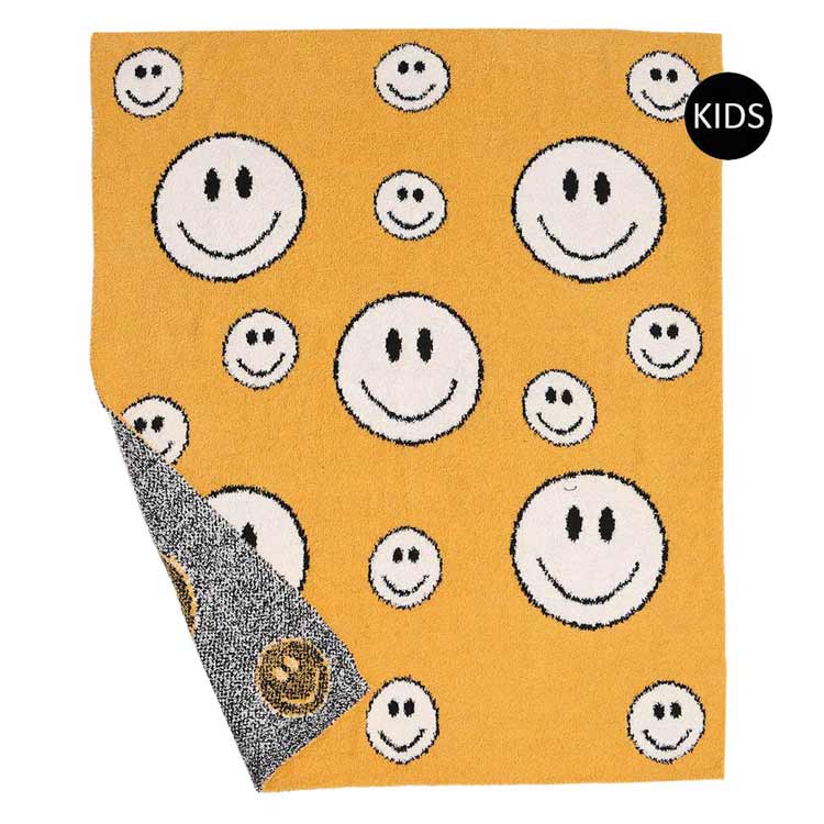 Yellow Smile Patterned Kids Blanket, is a highly versatile Smile Patterned Blanket that is warm and beautiful at the same time. This reversible throw blanket is perfect for all kids. Give your bedroom or living room a neutral look update with a bold Smile printed design on both sides. This beautiful blanket keeps your kids perfectly warm, cozy & toasty. A perfect gift item for a Birthday, Holiday, Christmas, Anniversary, Valentine's Day, baby shower, etc. Keep your kids warm and cozy in style!