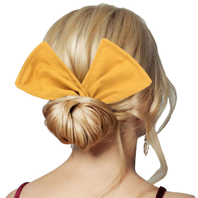 Yellow Solid Color Deft Bun Maker Hair Band. Deft Bun Maker Hair Band making you feel extra glamorous. Push back your hair with this pretty Bun Maker Hair Band, add a pop of color to any plain outfit! Be ready to receive compliments. Be the ultimate trendsetter wearing this chic headband with all your stylish outfits!