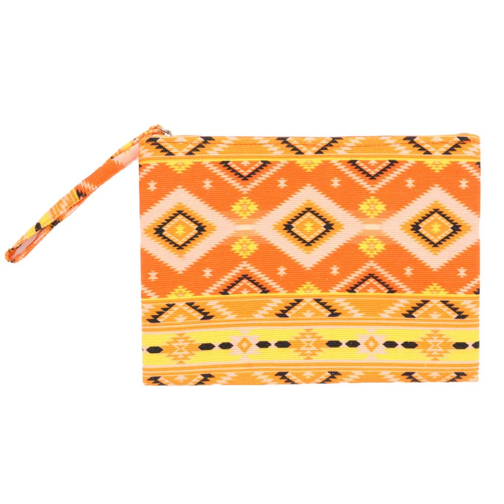 Yellow Tribal Patterned Pouch Clutch Bag. Ideal for parties, events, holidays, pair these evening bags with any ensemble for a polished look. Versatile enough for using straight through the week, perfect for carrying around all-day. Great Birthday Gift, Anniversary Gift, Mother's Day Gift, Graduation Gift, Valentine's Day Gift.
