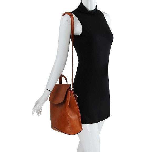 Vegan Backpack Best Seller - Modern Chic Vegan Long-lasting Faux Leather Backpack Convertible Bag, largely spaced, daily necessities can be put into this fashionable bag, take it to school, work or a day trip, simple sophistication, dress to impress. Perfect Birthday Gift, Anniversary Gift, Thank you Gift, Vegan Convertible Backpack