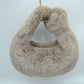 Structured Shoulder Bag with Long Double Straps and Clasp - Stone - Shoulder Bag