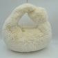 Structured Shoulder Bag with Long Double Straps and Clasp - Clear White - Shoulder Bag