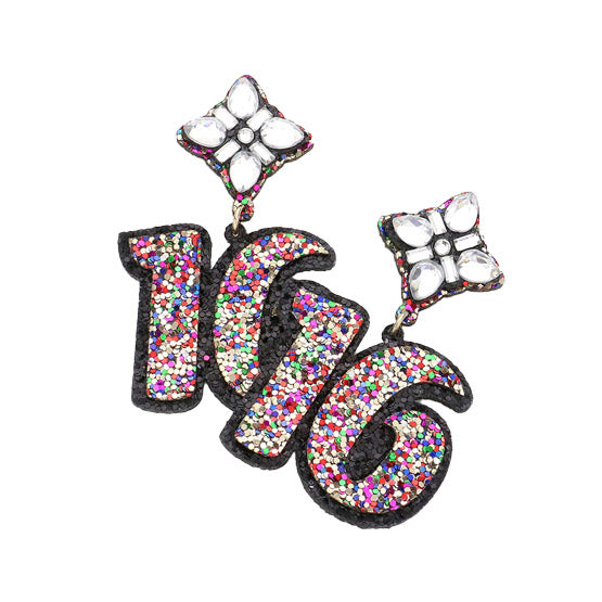 It's the sweet 16 you've been waiting for! Celebrate your birthday with these special glittered 16 birthday black glittered confetti message dangle earrings. Dazzling and fun-filled, they'll make you sparkle and shine! Now let's get this party started! Great Birthday Gift