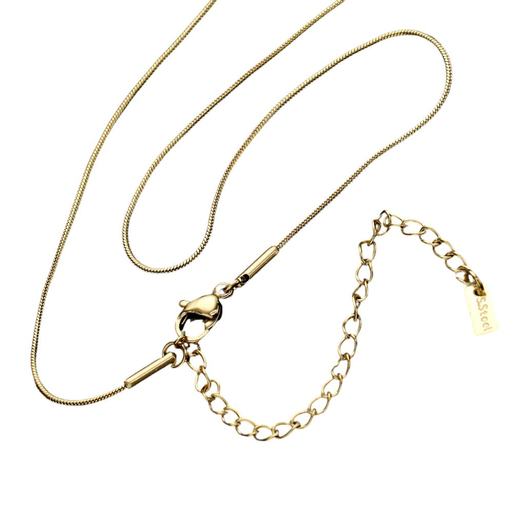 Gold 16 INCH, 1mm Stainless Steel Metal Chain Necklace is a sleek and durable option for everyday wear. Made with high-quality stainless steel, it is resistant to tarnishing and hypoallergenic. It is perfect for adding a touch of style to any outfit.
