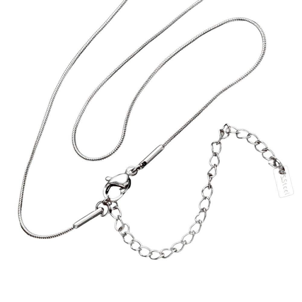 Silver 16 INCH, 1mm Stainless Steel Metal Chain Necklace is a sleek and durable option for everyday wear. Made with high-quality stainless steel, it is resistant to tarnishing and hypoallergenic. It is perfect for adding a touch of style to any outfit.
