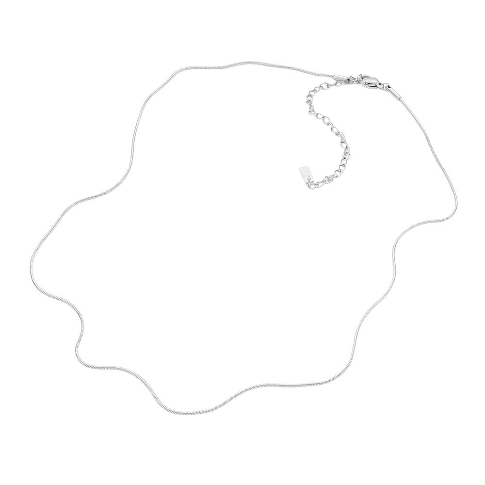 Silver 16 INCH, 1mm Stainless Steel Metal Chain Necklace is a sleek and durable option for everyday wear. Made with high-quality stainless steel, it is resistant to tarnishing and hypoallergenic. It is perfect for adding a touch of style to any outfit.
