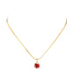Red 18K Gold Dipped Stainless Steel CZ Round Pendant Necklace exudes elegance and durability. The high-quality material ensures long-lasting wear, while the stunning CZ round pendant adds a touch of glamour. Its timeless design makes it a versatile addition to any jewelry collection. Perfect for any occasion