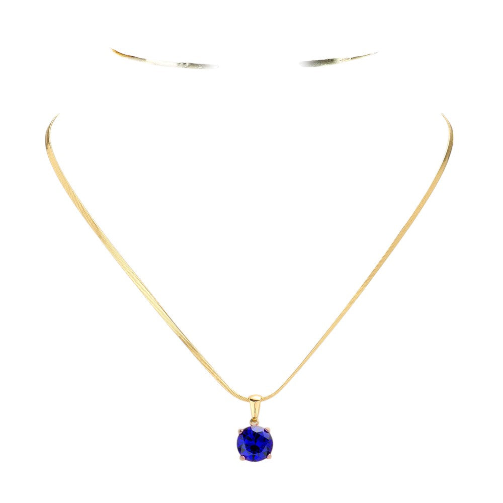 Blue 18K Gold Dipped Stainless Steel CZ Round Pendant Necklace exudes elegance and durability. The high-quality material ensures long-lasting wear, while the stunning CZ round pendant adds a touch of glamour. Its timeless design makes it a versatile addition to any jewelry collection. Perfect for any occasion. 