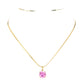 Pink 18K Gold Dipped Stainless Steel CZ Round Pendant Necklace exudes elegance and durability. The high-quality material ensures long-lasting wear, while the stunning CZ round pendant adds a touch of glamour. Its timeless design makes it a versatile addition to any jewelry collection. Perfect for any occasion. 