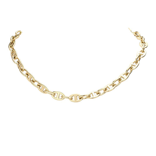 Gold 18K Gold Dipped Stainless Steel Handmade Chain Necklace is crafted with 18K gold dipped stainless steel, giving it a durable and luxurious finish. Its delicate design is perfect for any occasion and will surely elevate any outfit. Enjoy the benefits of a high-quality, handmade piece of jewelry that will last for years to come. 