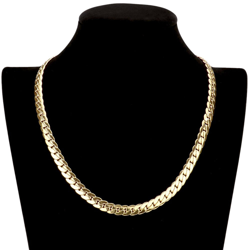 Gold 18 INCH, 8mm Stainless Steel Metal Chain Necklace is a durable and stylish addition to any jewelry collection. Made from high-quality materials, it offers a sleek and modern look while remaining resistant to tarnishing and other forms of wear and tear. Perfect for everyday wear or special occasions.