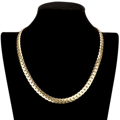 Gold 18 INCH, 8mm Stainless Steel Metal Chain Necklace is a durable and stylish addition to any jewelry collection. Made from high-quality materials, it offers a sleek and modern look while remaining resistant to tarnishing and other forms of wear and tear. Perfect for everyday wear or special occasions.