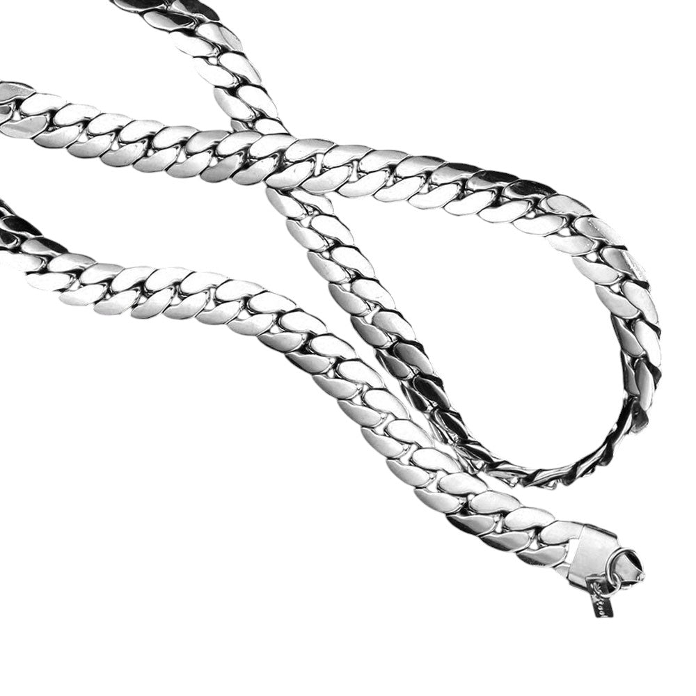Rhodium 18 INCH, 8mm Stainless Steel Metal Chain Necklace is a durable and stylish addition to any jewelry collection. Made from high-quality materials, it offers a sleek and modern look while remaining resistant to tarnishing and other forms of wear and tear. Perfect for everyday wear or special occasions.
