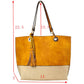 Yellow Kelli 2n1 Vegan Tote Handbag Pouch Faux Leather Tote Bag Inside Crossbody Pouch, Best Seller Tote, Handbag has plenty of room to fit all your items, available in a few colors. Handbag also comes with a removable insert bag that doubles as lining to the bag, or can be removed and worn as a crossbody bag. This 2 in 1 tote bag is just what the boss lady needs! 