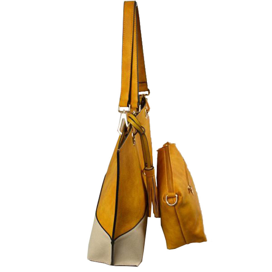 Vegan Tote Handbag Pouch Faux Leather Tote Bag Inside Crossbody Pouch Best Seller plenty of room to fit all your items. Comes with a removable insert bag that doubles as lining, can be removed and worn as a crossbody bag. Perfect for work, Birthday Gift, Anniversary Gift, Daily Handbag, Thank you Gift, Everything Bag 