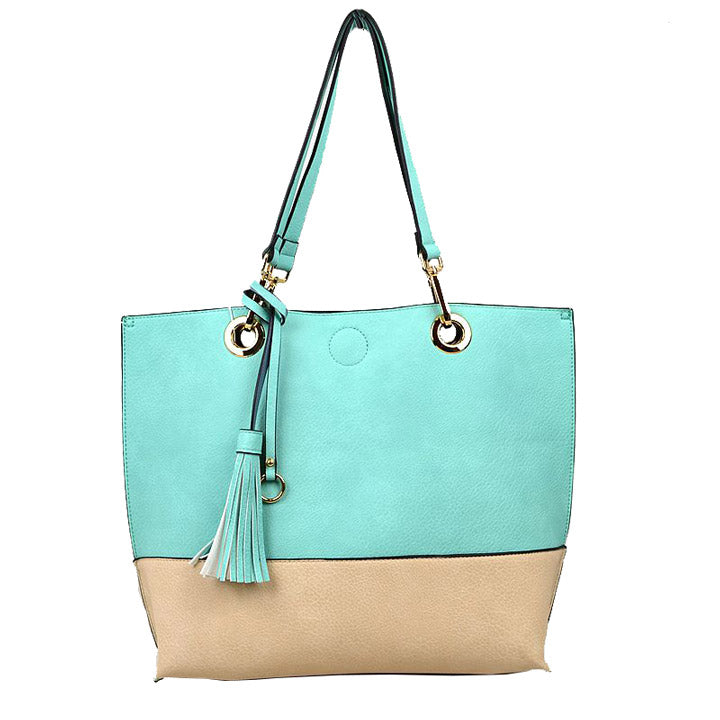 Mint Vegan Tote Handbag Pouch Faux Leather Tote Bag Inside Crossbody Pouch Best Seller plenty of room to fit all your items. Comes with a removable insert bag that doubles as lining, can be removed and worn as a crossbody bag. Perfect for work, Birthday Gift, Anniversary Gift, Daily Handbag, Thank you Gift, Everything Bag 