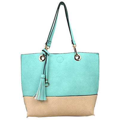 Mint Vegan Tote Handbag Pouch Faux Leather Tote Bag Inside Crossbody Pouch Best Seller plenty of room to fit all your items. Comes with a removable insert bag that doubles as lining, can be removed and worn as a crossbody bag. Perfect for work, Birthday Gift, Anniversary Gift, Daily Handbag, Thank you Gift, Everything Bag 