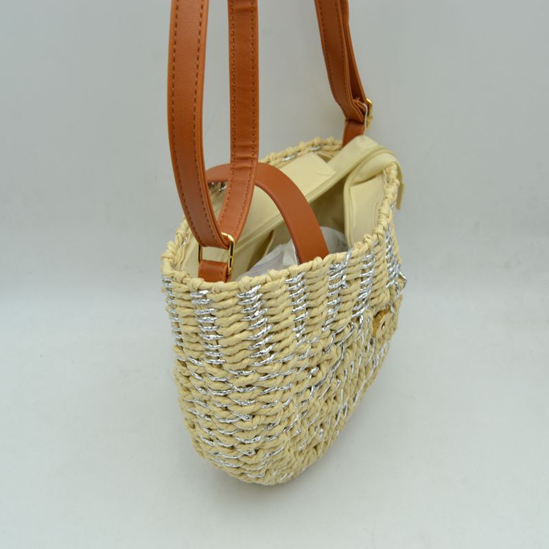 Riviera Straw Half Moon Crossbody