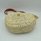 Riviera Straw Half Moon Crossbody