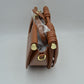 Structured Half-Moon Clutch Bag with Tubular Stitching and Shoulder Strap - Clutch Bags