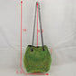 Textured Bucket Bag with Metallic Chain Straps - Bucket Bag