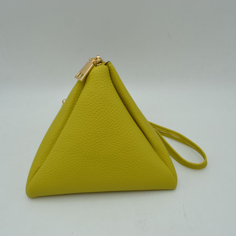 Pyramid Wristlet Clutch Bag with Tassel Accent - Clutch Bags