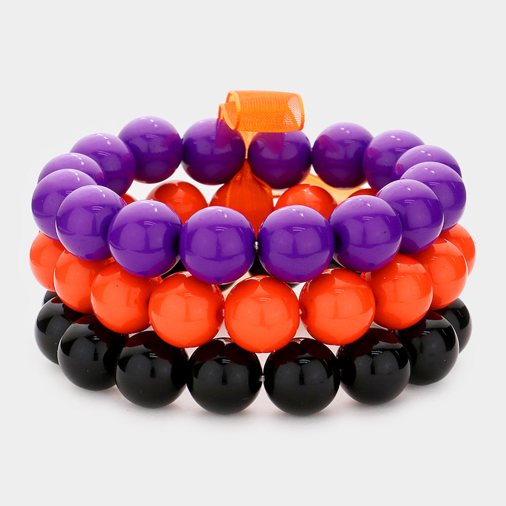 Multi 3PCS - Halloween Beaded Stretch Bracelets