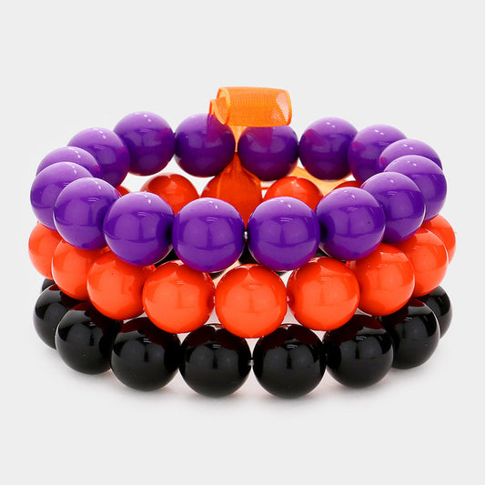 Multi 3PCS - Halloween Beaded Stretch Bracelets