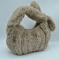 Fluffy Plush Knotted Handle Shoulder Bag - Stone - Shoulder Bag