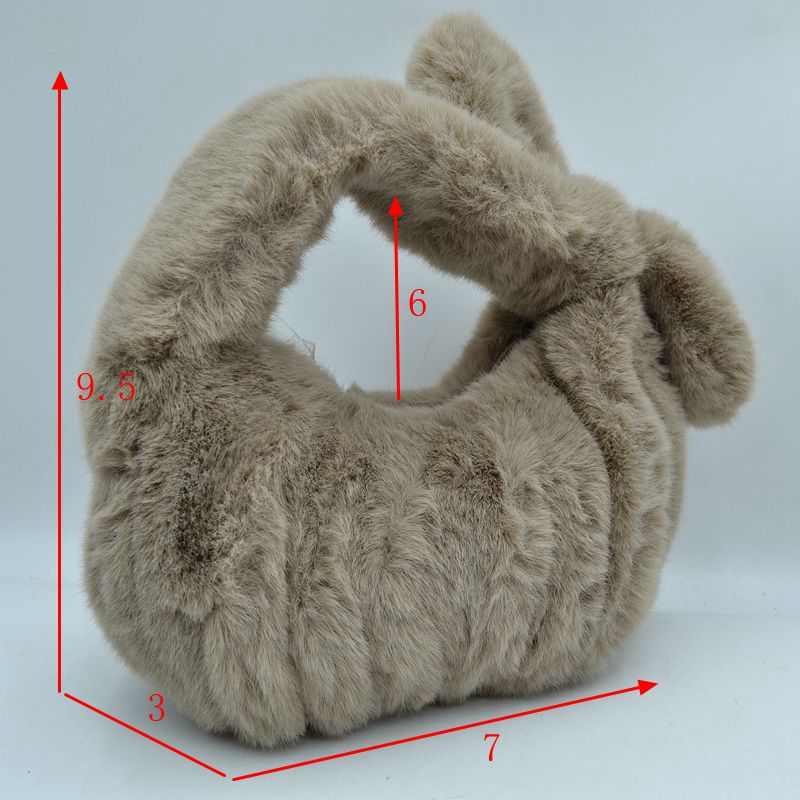 Fluffy Plush Knotted Handle Shoulder Bag - Shoulder Bag