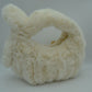 Fluffy Plush Knotted Handle Shoulder Bag - Clear White - Shoulder Bag