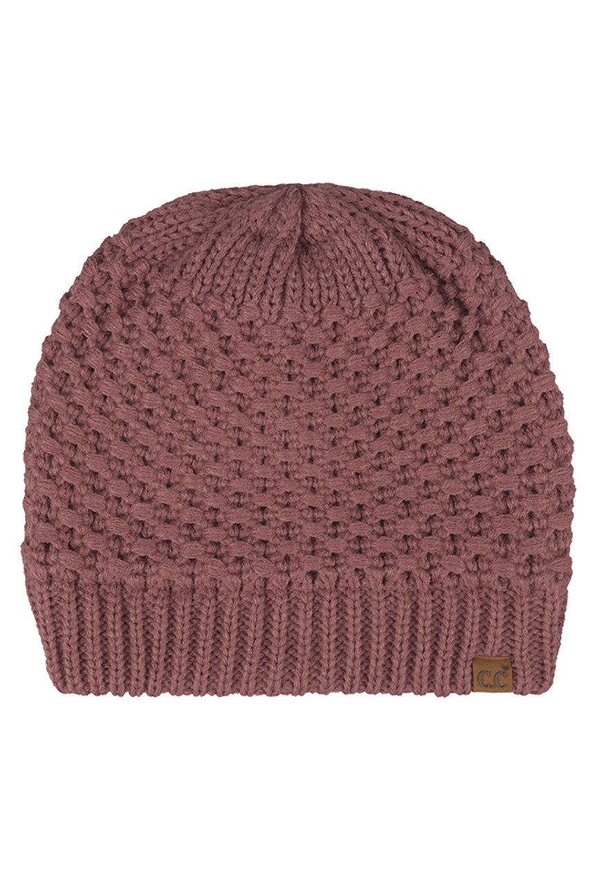 Coco Berry C.C Cross Cell Stitch Knit Satin Lining Beanie