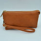 Minimalist Wristlet Clutch Bag with Metallic Zipper - Brown - Clutch Bags