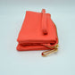 Minimalist Wristlet Clutch Bag with Metallic Zipper - Clutch Bags