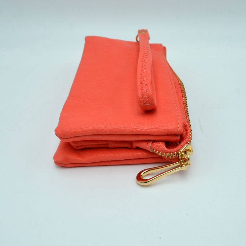 Minimalist Wristlet Clutch Bag with Metallic Zipper - Clutch Bags
