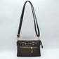 Multi-Zipper Crossbody Bag with Adjustable Strap and Gold Hardware - Coffee - Crossbody Bags