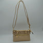 Multi-Zipper Crossbody Bag with Adjustable Strap and Gold Hardware - Gold - Crossbody Bags
