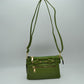 Multi-Zipper Crossbody Bag with Adjustable Strap and Gold Hardware - Green - Crossbody Bags