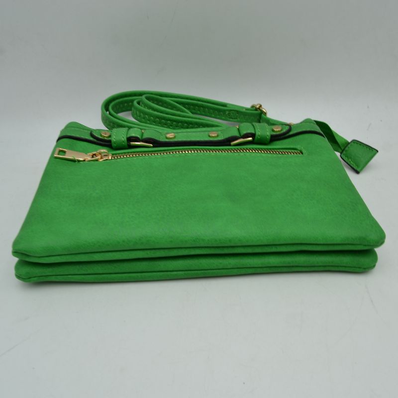 Multi-Zipper Crossbody Bag with Adjustable Strap and Gold Hardware - Crossbody Bags