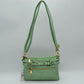 Multi-Zipper Crossbody Bag with Adjustable Strap and Gold Hardware - Mint - Crossbody Bags