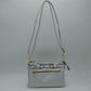 Multi-Zipper Crossbody Bag with Adjustable Strap and Gold Hardware - Silver - Crossbody Bags