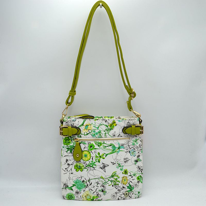 Meadow Floral Crossbody Bag - Green - Crossbody Bags