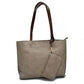 PU Vegan Leather 2 in 1 Tote Crossbody Handbag - Tote Bag