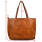PU Vegan Leather 2 in 1 Tote Crossbody Handbag - Tote Bag