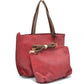 PU Vegan Leather 2 in 1 Tote Crossbody Handbag - Tote Bag