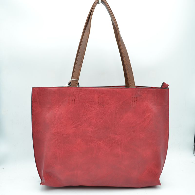 PU Vegan Leather 2 in 1 Tote Crossbody Handbag - Tote Bag